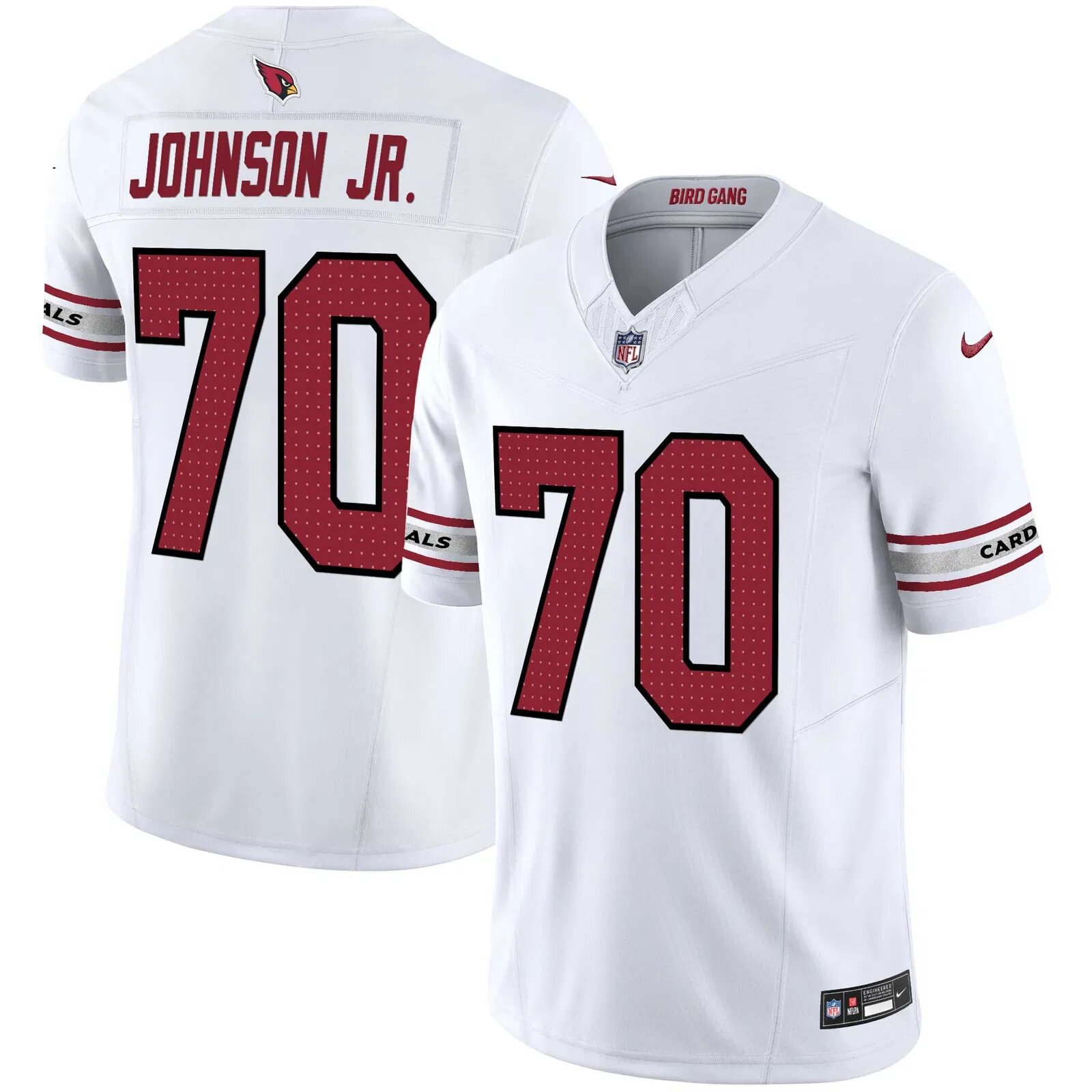 Men Arizona Cardinals #70 Johnson jr White Nike 2024 Vapor Limited NFL Jersey